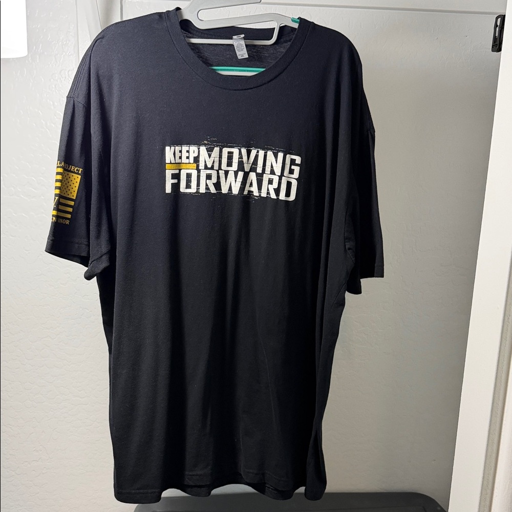 Men's Black Graphic Tee with Motivational Print